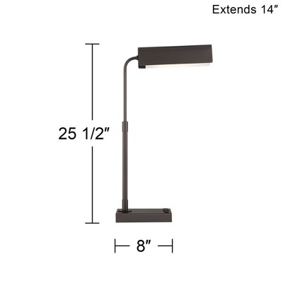 Bronze Metal Pharmacy Desk Lamp with USB Ports