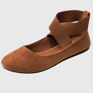 Alpine Swiss Peony Womens Ballet Flats Elastic Ankle Strap Shoes Slip On Loafers - Order 1 size up Runs Small - 1 of 4