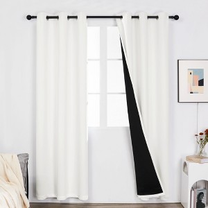 Deconovo Satin 100% Light sheiled Curtains 2Panels For LivingRoom or Bedroom - 1 of 4