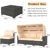 GustoWave 6 Pieces Patio Furniture Set,Wicker Patio Furniture Sofa with Retractable Canopy,Cushions and Tea Table with Storage,2 Adjustable Backrest - 3 of 4