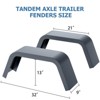 CuisinSmart 2 Pack Trailer Fenders Single Axle Fit 14"-16" Boat Trailer Fenders Wheels,Heavy Duty 14 Gauge Steel Car Hauler Trailer,Utility Trailer - 2 of 4