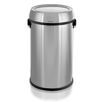 Alpine Industries Stainless Steel Commercial Indoor Trash Can with Swing Lid 17-Gallon