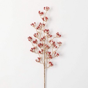 Artificial Red Sequin Berry Stem Red 29"H - 1 of 2