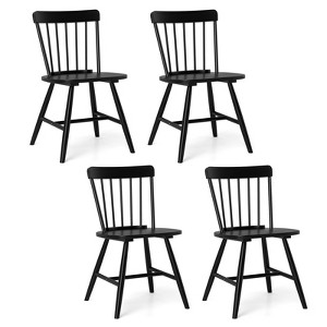 Tangkula Dining Chairs Set of 4 Farmhouse Kitchen Chair w/ Rubber Wood Frame Wide Seat - 1 of 4