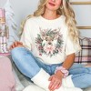 Simply Sage Market Women's Coquette Deer Wreath Short Sleeve Garment Dyed Tee - 2 of 4