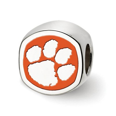 Black Bow Jewelry Sterling Silver Clemson Tigers NCAA Bead Charm