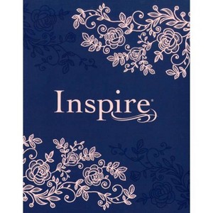 Inspire Bible NLT (Hardcover Leatherlike, Navy) - (Leather Bound) - 1 of 1