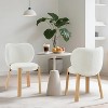 Heart Back Accent Chair - Plush Teddy Fabric Vanity Chair, Small Space Armless Makeup Desk Chair for Bedroom/Dressing Room - 2 of 4