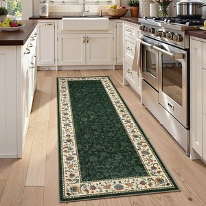 Machine Washable Vintage Rug with Non-Slip Backing, Stain-Resistant Low-Pile Floor Cover for Living Room, Bedroom & Kids Room - 1 of 4
