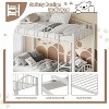 Loft Bed Twin Size with Ladder and High-Arched Guardrail, Sturdy Metal Slats, Space-Saving Design, Modern Decor Style, Easy Assembly, White - 2 of 4