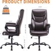GlasFlength Seating Sets with Adjustable Armrest, Lumbar Support and Strong Metal Base, for home or office, Brown, 21.85"*21.65"*44.48" - 2 of 4