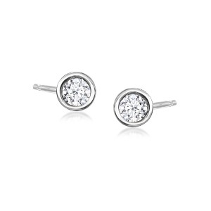 Ross-Simons 0.10 ct. t.w. Bezel-Set Lab-Grown Diamond Stud Earrings in Sterling Silver - 1 of 4