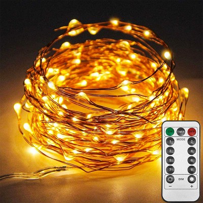 Twinkle Star LED Copper String Lights USB Powered with Remote Control for Christmas