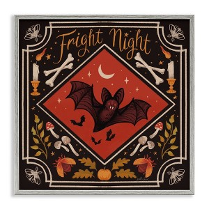 Stupell Industries Fright Night Bat & Botanicals Framed Giclee Art - 1 of 4