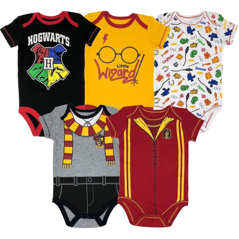 Harry Potter Baby 5 Pack Bodysuits Newborn to Infant , 1 of 9