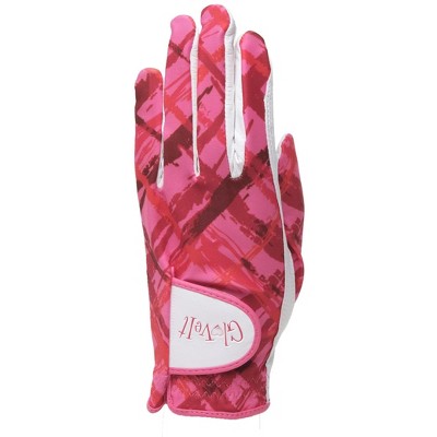 Glove It Ladies Golf Glove - Lightweight and Soft Cabretta Leather Golf Glove for Womens, features UV Protection - Hibiscus M Right