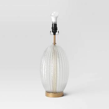 Large Ribbed Glass Lamp Base Clear - Threshold™