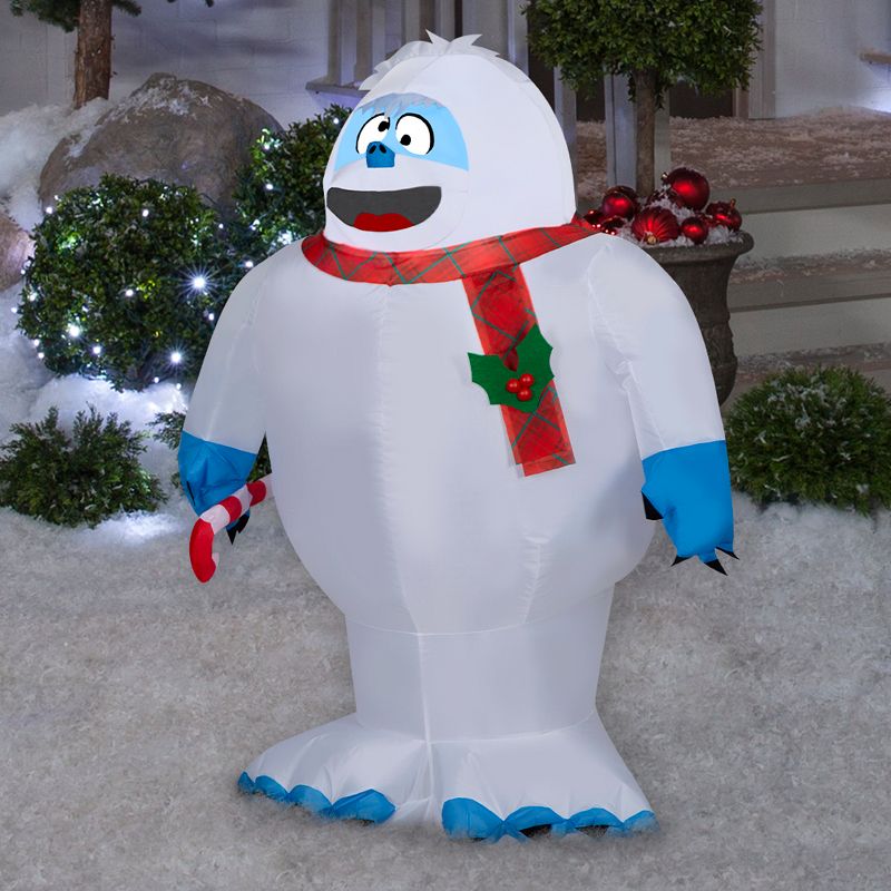 Gemmy Christmas Inflatable Bumble with Candy Cane, 3.5 ft Tall, Multi, 2 of 5