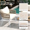 ELJGET 4 Piece Boho Patio Furniture Set, Modern Rope Patio Loveseat Couch & Arm Chairs with Coffee Table for Apartment, Balcony Deck Porch, Beige - 4 of 4