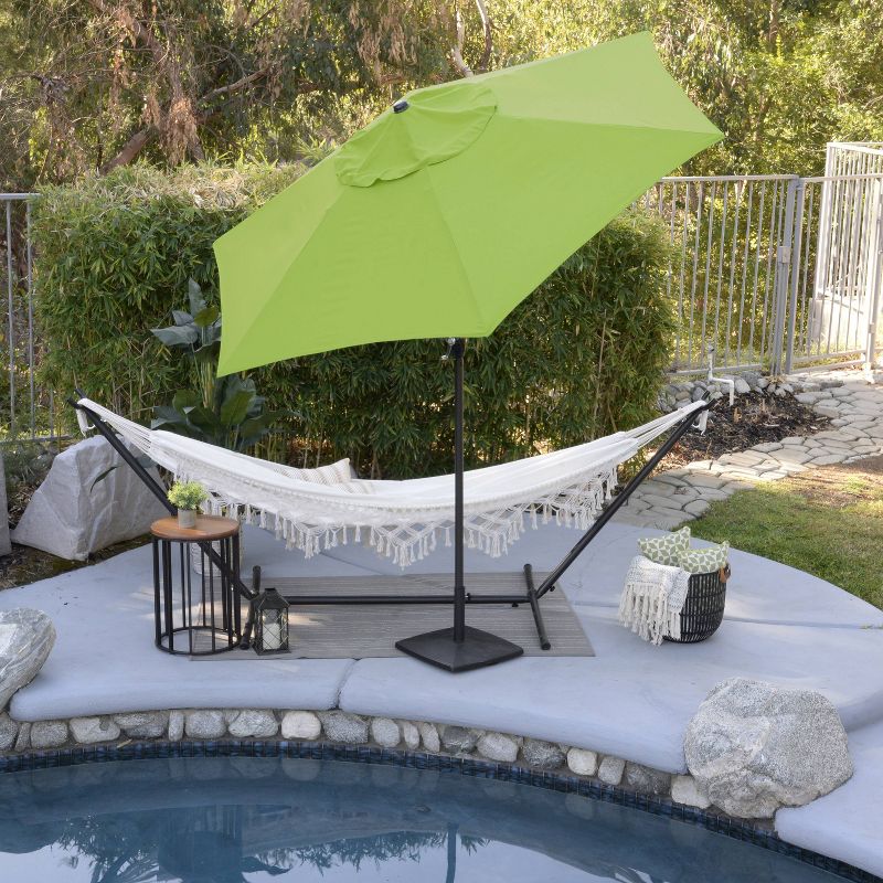 9&#39; x 9&#39; Steel Market Polyester Patio Umbrella with Crank Lift and Push-Button Tilt Lime Green - Astella, 4 of 7