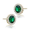 Guili Sterling Silver Colored Cubic Zirconia Round Halo Stud Earrings, a Radiant and Classic Jewelry Piece for a Versatile and Elegant Appeal - 3 of 4