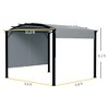 Resenkos Outdoor Garden Gazebo, Sunshade Gazebo Canopy,11' x 11' Outdoor Retractable Pergola with Canopy for Backyard, Gray Gray, Black - 3 of 4