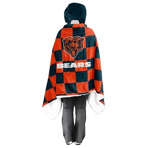 NFL Chicago Bears Youth Bloncho Faux Shearling Wearable Blanket - 1 of 2