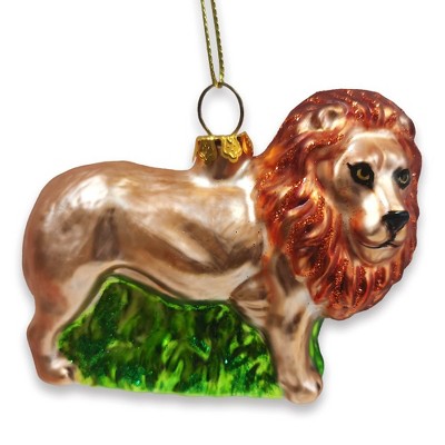 Exotic Safari Lion Glass Christmas Ornament| OrnamentallyYou