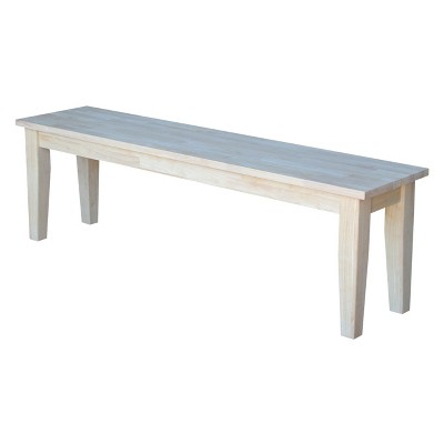 60" Shaker Style Bench Unfinished - International Concepts