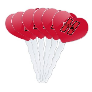 University of Hartford Primary Logo Heart Love Cupcake Picks Toppers Decoration Set of 6 - 1 of 4