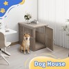 FONTOI Dog House Medium Size Resin Dog Kennel Furniture Weatherproof End Table for Indoor Living Spaces Outdoor Patios, Brown, 29.65"*21.34"*25.28" - 2 of 4