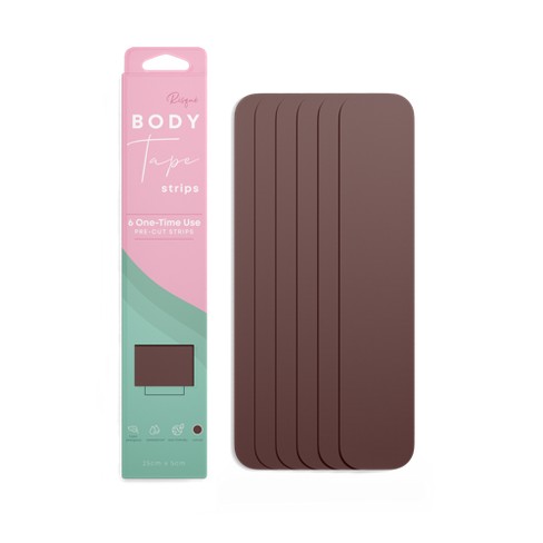 Risque Cocoa Body Tape Strips, Sticky Waterproof Sweat-Proof Boob Tape, 6  Strips