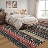 Boho Floral Washable Area Rug - Foldable Thin Non-Slip Carpet, Stain Resistant Non-Shedding Mat for Living Room, Bedroom, Kitchen Dining Room Decor - 3 of 4