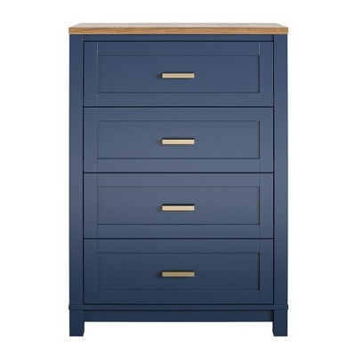 Armada 4-Drawer Dresser, Navy with Walnut Top