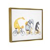 Stupell Industries Savanna Animals Riding Bikes Bicycles Yellow Accent Floater Canvas Wall Art - 3 of 4