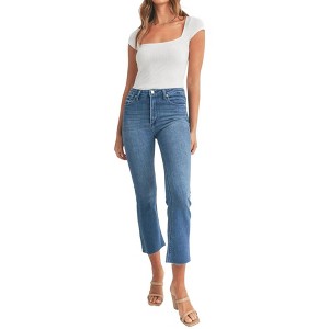 Women's Capri High Rise Tonal Crop Flare Jeans - GOLDEN - 1 of 4