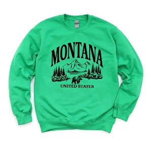 Simply Sage Market Women's Graphic Sweatshirt  Montana Forest Scene - 1 of 4