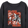 Women's - Marvel - Black Widow Grid Lightweight French Terry Wide Neck Long Sleeve Shirt - 2 of 4