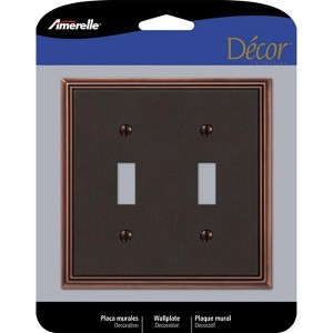 Amerelle Metro Aged Bronze 2 gang Die-Cast Metal Toggle Wall Plate 1 pk - 1 of 1