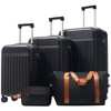 Whisen 3-Piece ABS Luggage Set Including Front Opening 20” & 24” Suitcases with USB, TSA Lock and Duffel Bag - 2 of 4