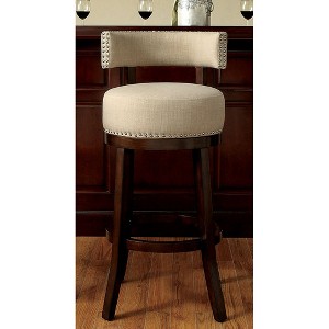 Royal Hampton Contemporary 24"Barstool With linen Cushion, Beige Finish, Set of 2 - 1 of 2
