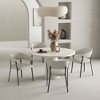 Sapphtopaz Modern Dining Chair with Curved Wraparound Open Backrest Upholstered Living Room Chairs Kitchen Chairs with Metal Legs for Dining Room, - 2 of 4
