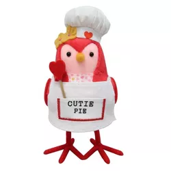 7" Fabric Valentine's Day Bird Figurine 'Cutie Pie' Chef - Spritz™