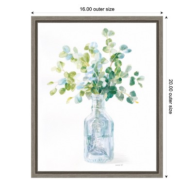 Beach Flowers in Transparent Vase Canvas Wall Art