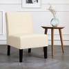 Costway Armless Accent Fabric Leisure Chair w/Rubber Wood Legs Gray\Beige\ Print - 4 of 4