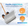 Snow Shovel Pusher for Driveway,Heavy Duty 2-Wheel Snow Shovel with Single Rod,29" Angled Blade Efficient Metal Snow Removal,Adjustable Height Handle - 3 of 4