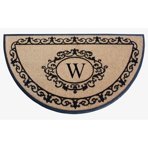 A1HC Natural Coir & Rubber Hand Flocked Large Monogrammed Thick Door Mat 36"x72" Entrance Doormats - 1 of 4