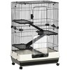 4 Level Small Animal Cage with Wheels and Removable Tray,Indoor Rabbit Chinchilla Ferret Hutch with Ramps and Platforms - LAOTIES - 4 of 4