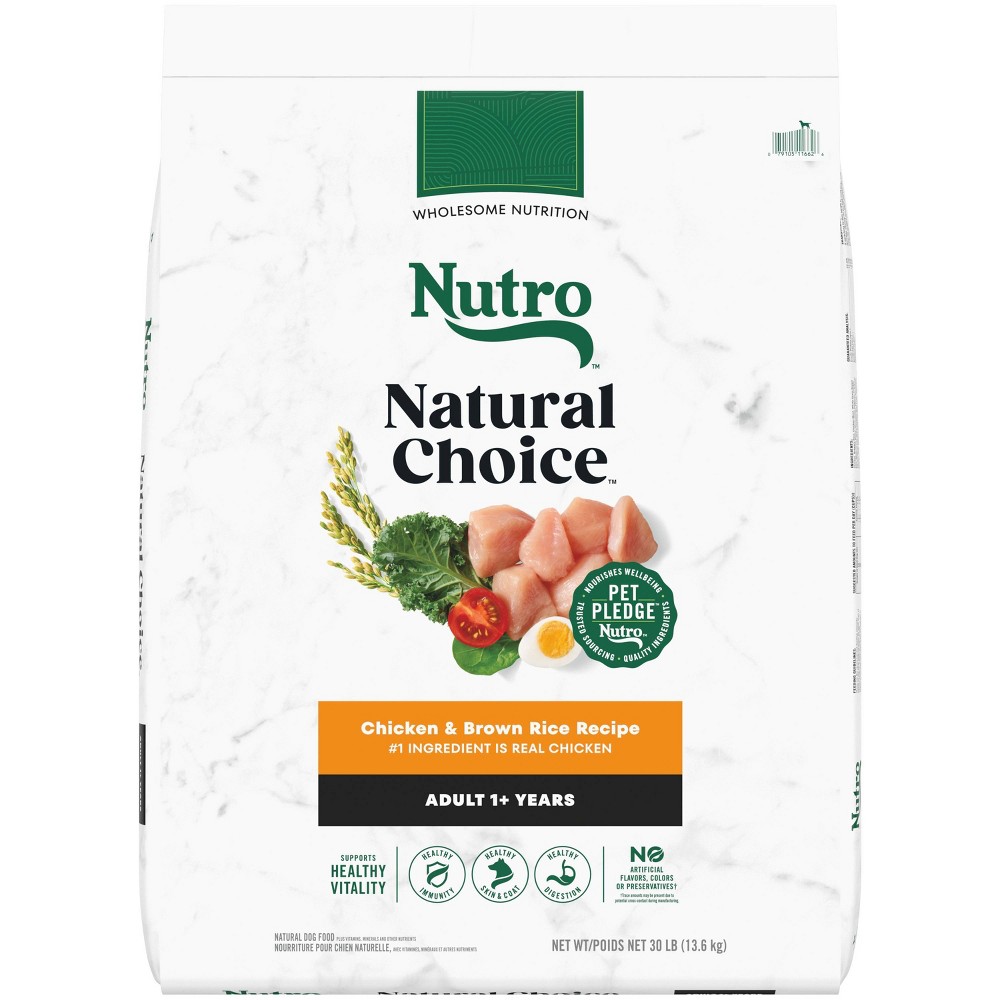 Photos - Dog Food Nutro Natural Choice Chicken and Brown Rice Recipe Adult Dry  - 30 