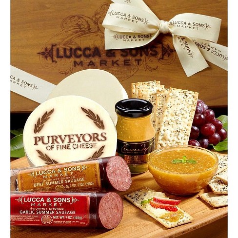 Salami, Cheese, & Crackers Wine Gift Set - wine gift baskets - USA